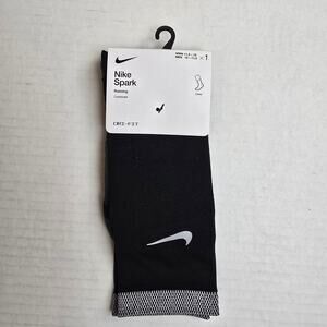 Nike Spark Running Crew Socks Size W11.5-13/M10-11.5 Black Cushioned Dri-Fit